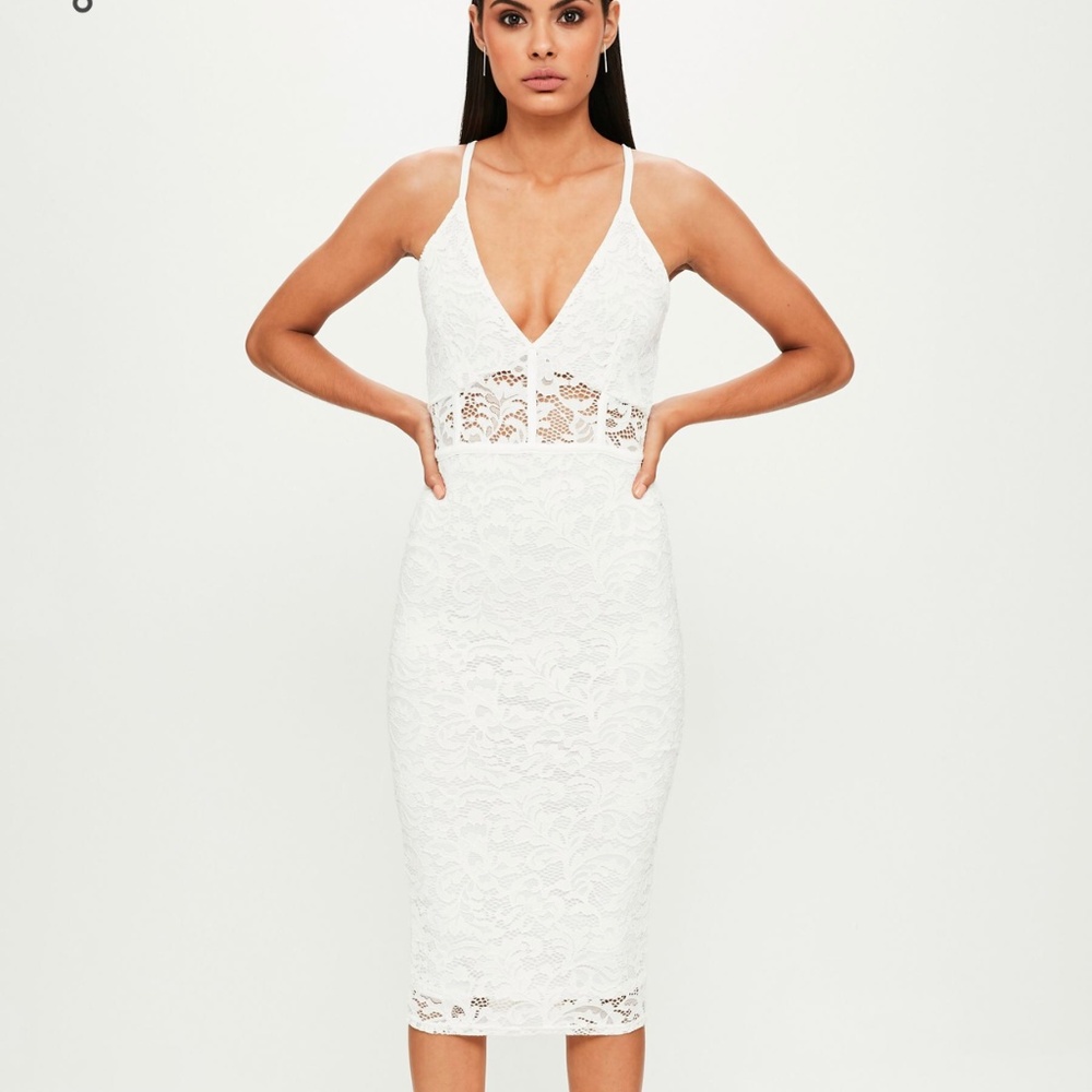 Missguided Lace Midi Dress